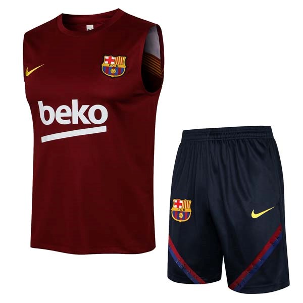 Trikot Barcelona Ärmellos Anzüge 2022 Rote Günstige Fußballtrikots